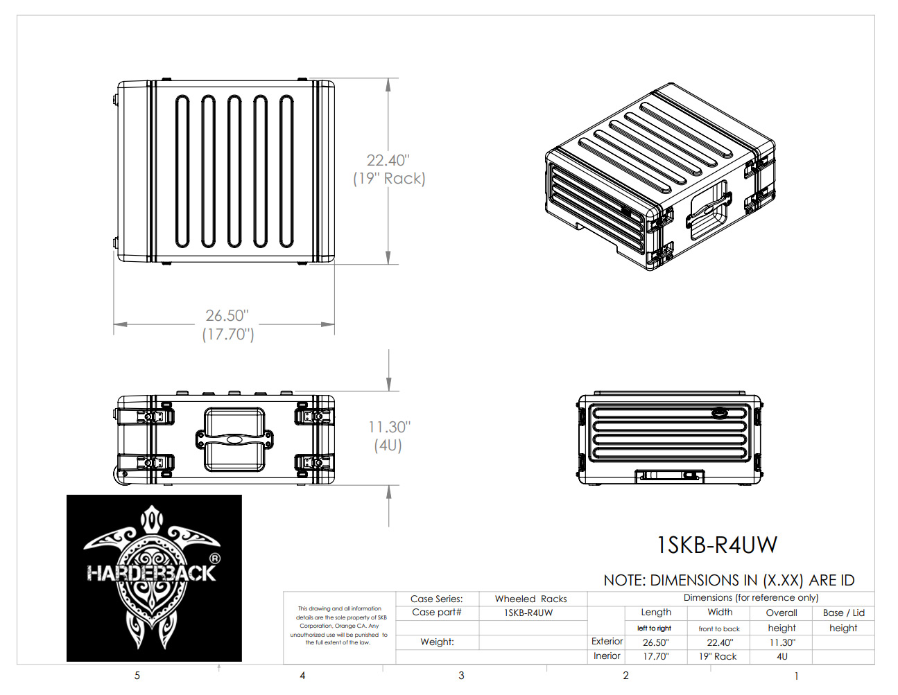 1SKB-R4UW Rack Cases Harderback®